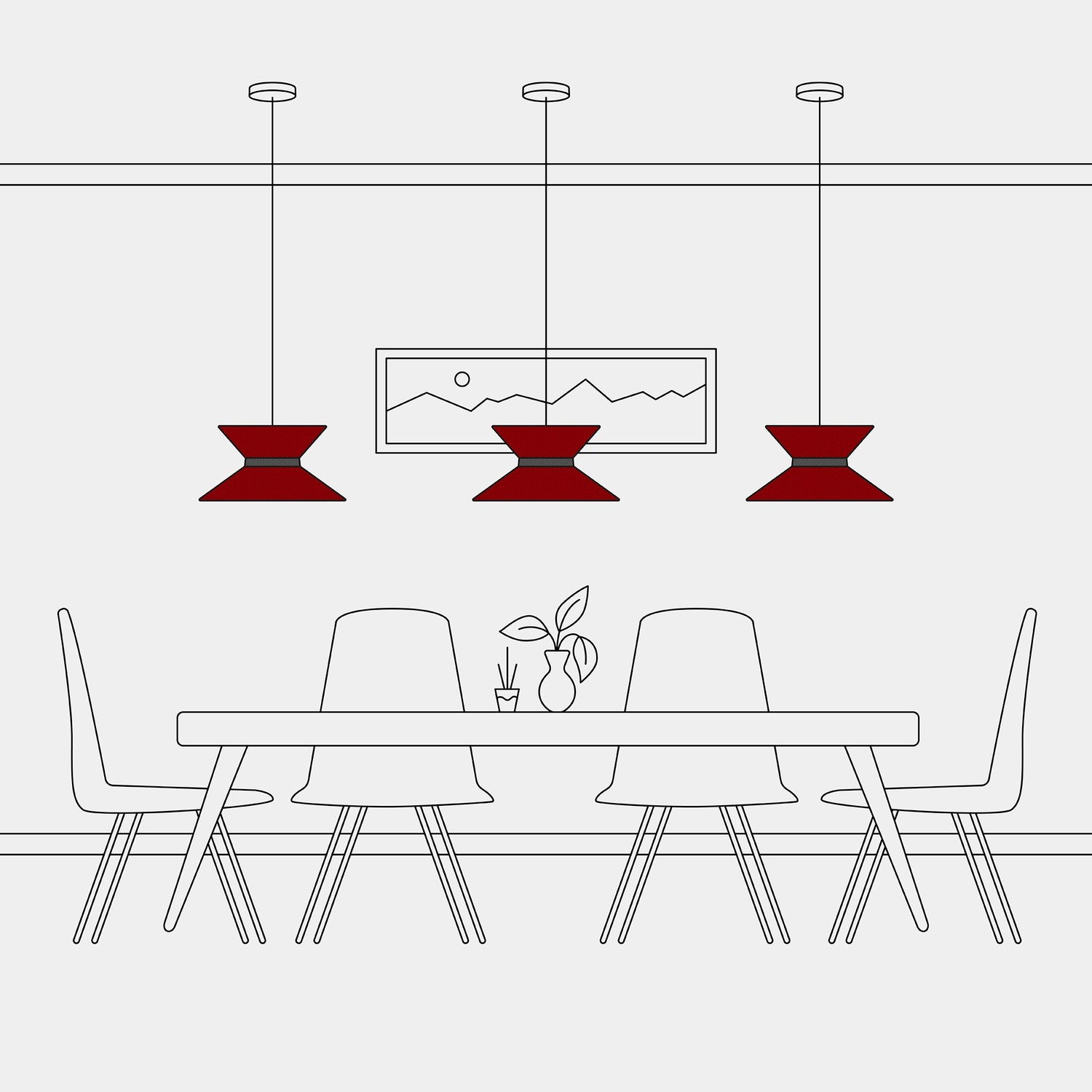 Paralume in tessuto Clessidra per lampada a sospensione - Lana Aragosta Lana grigio scuro