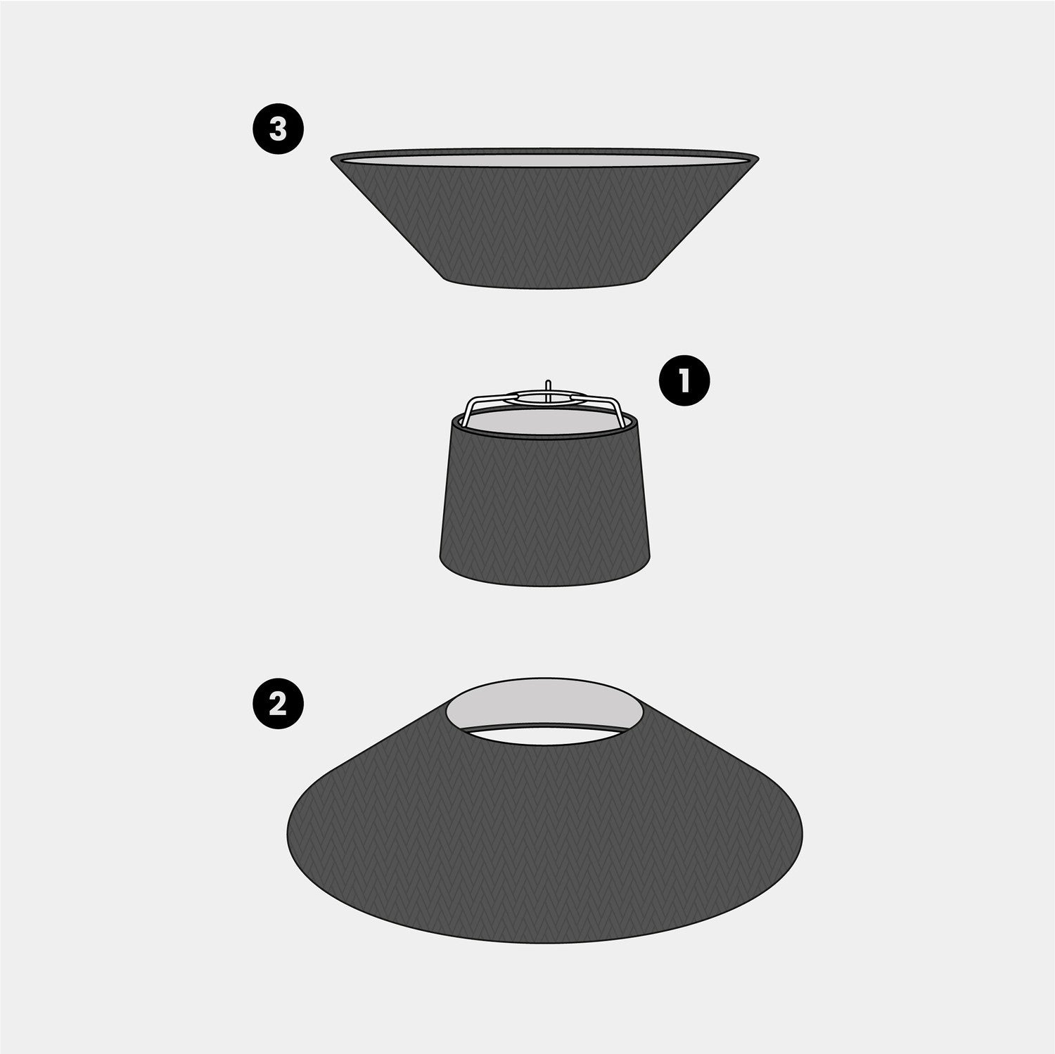 Paralume in tessuto Clessidra Teletta antracite - Made in Italy Teletta antracite