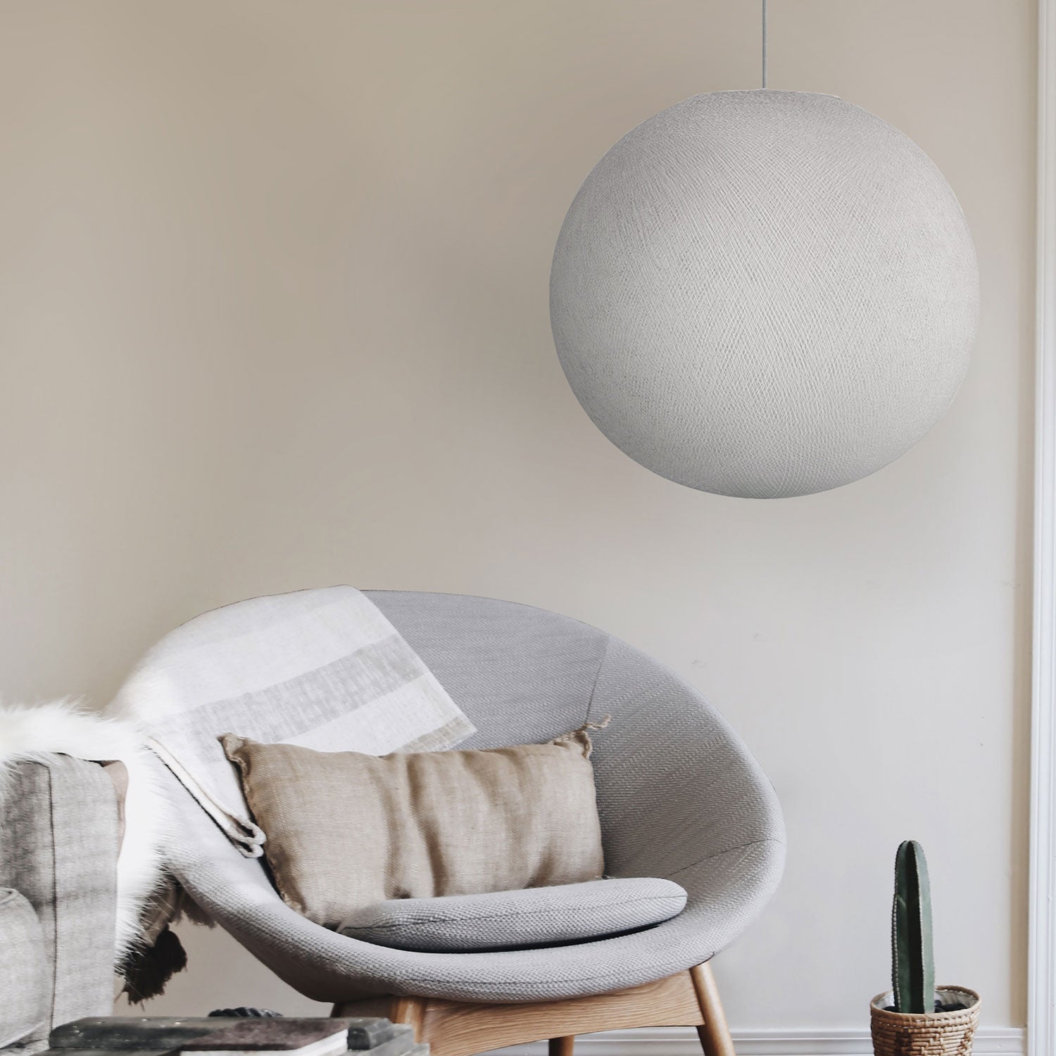 Paralume Sfera Light in filo fatto a mano - Poliestere Bianco