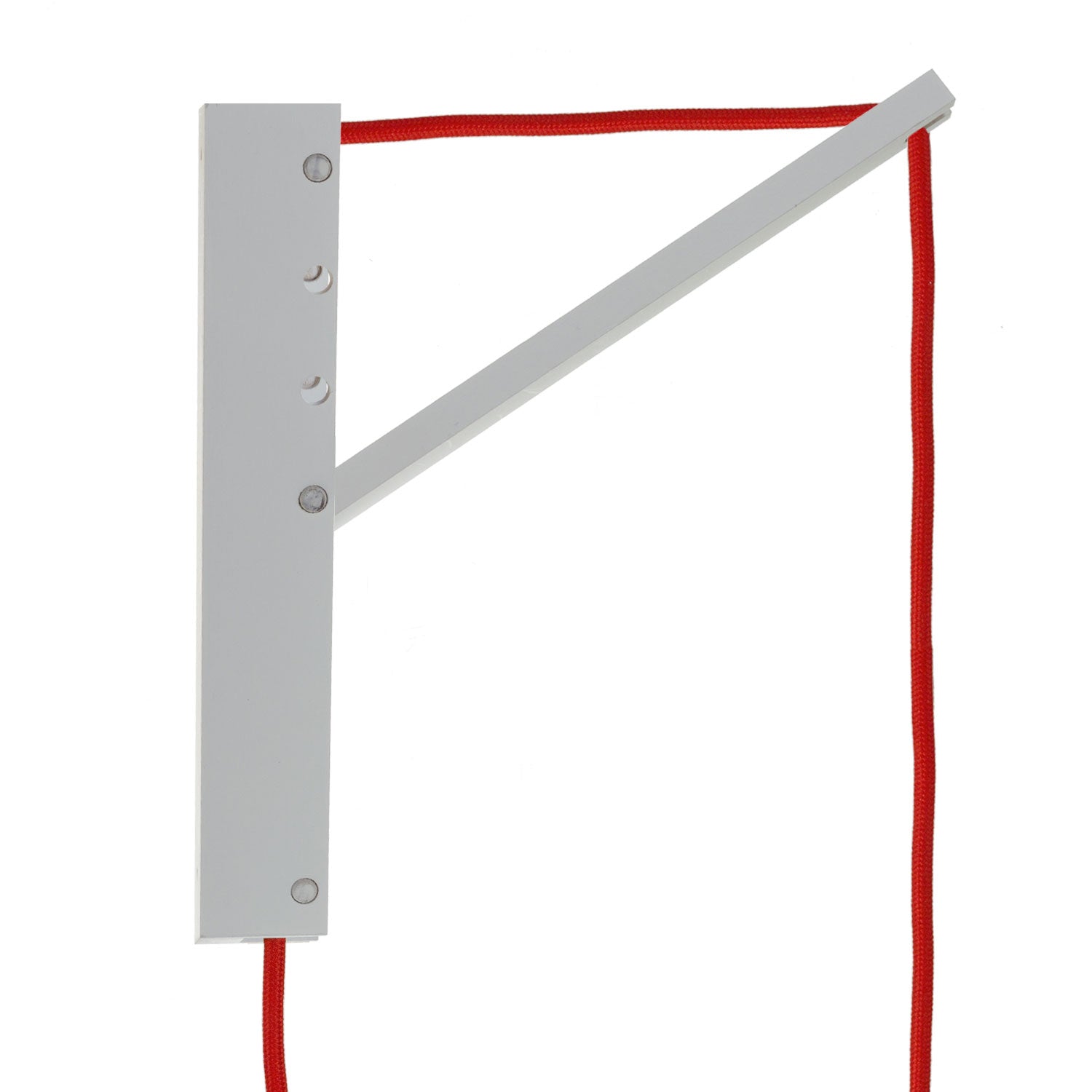 Pinocchio, supporto a muro regolabile in legno per lampade a sospensione - Bianco - Creative Cables