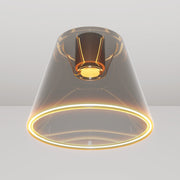 Plafoniera design con lampadina Ghost a cono smoky - Nero