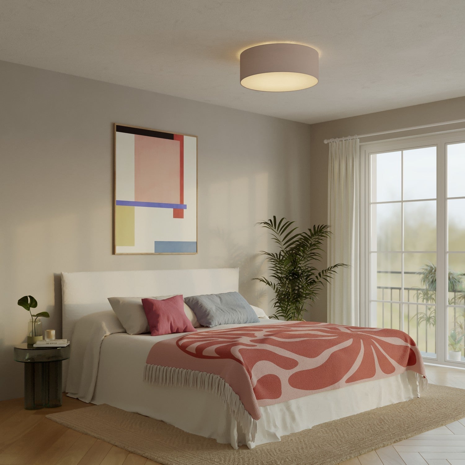 Plafoniera in tessuto Large Arenal cenere - Made in Italy - Creative Cables