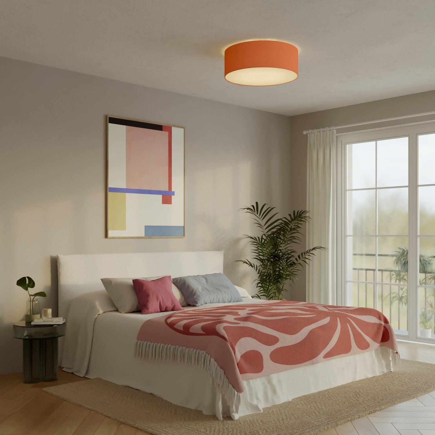 Plafoniera in tessuto Large Cinette aragosta - Made in Italy - Creative Cables