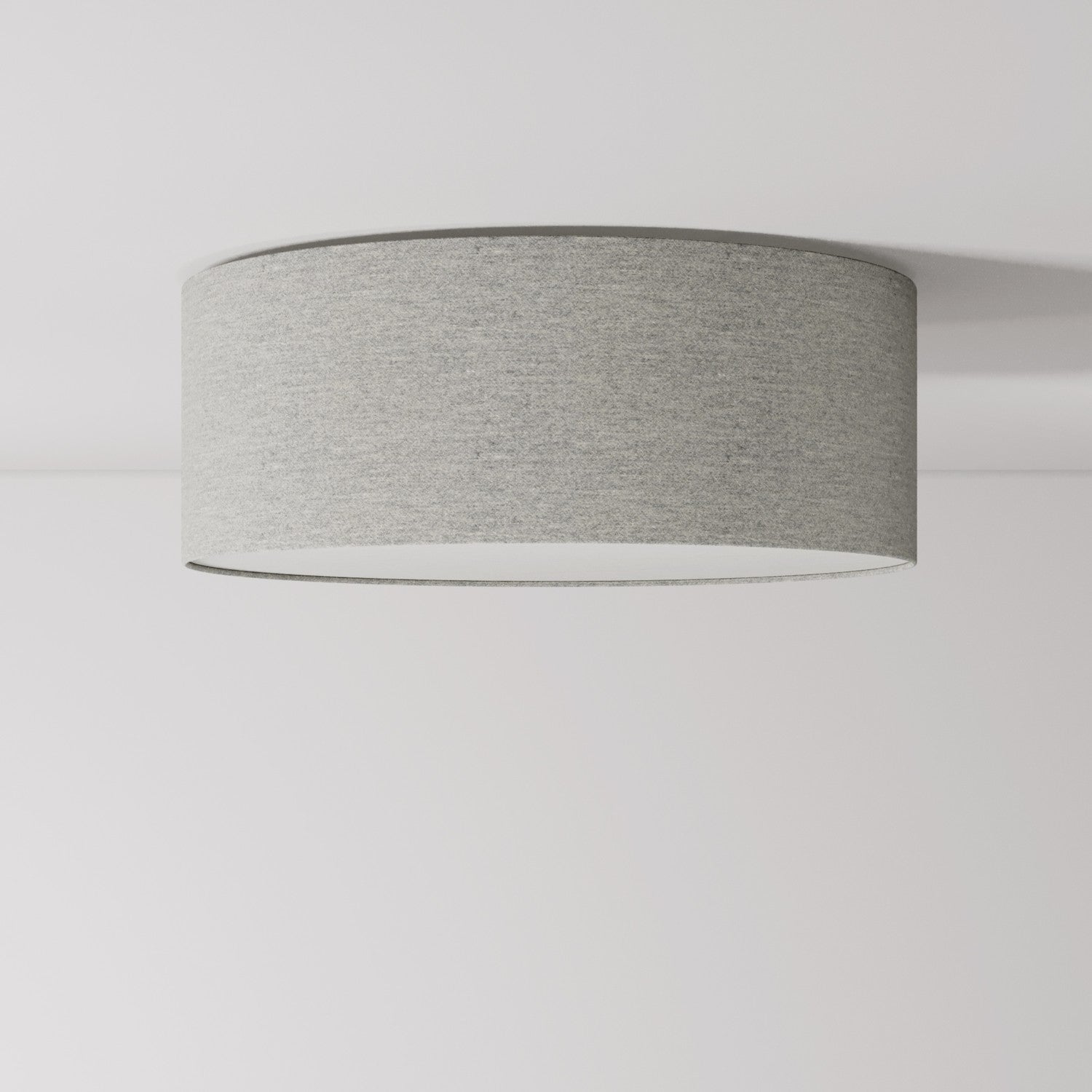 Plafoniera in tessuto Medium Slim - Made in Italy - Lana Grigio Chiaro - Creative Cables