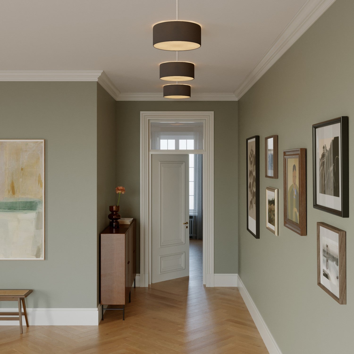 Plafoniera in tessuto Small Teletta antracite - Made in Italy - Creative Cables