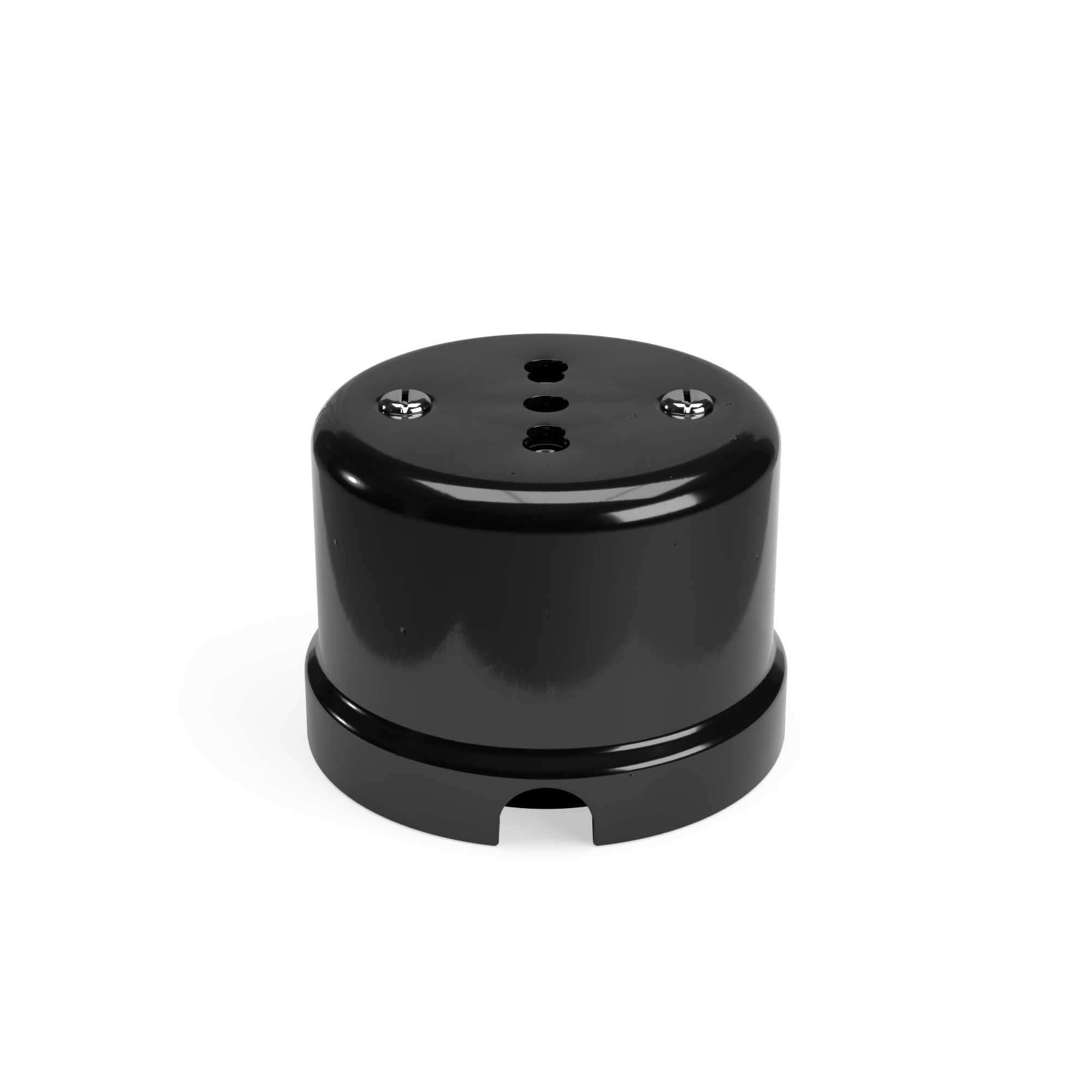 Presa bipasso italiana 10/16A in porcellana da parete - Nero - Creative Cables