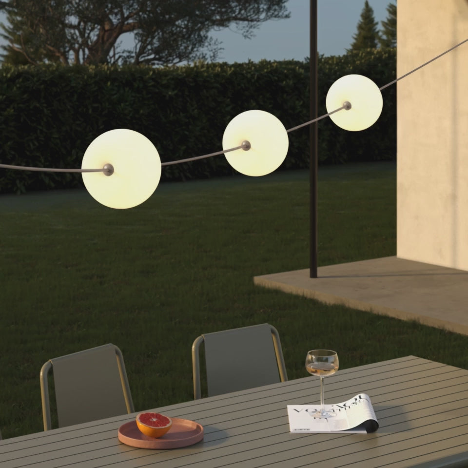 Video laden: Lichterkette 3 Lichtpunkte für den Außenbereich IP67 Olivgrün - Marina3 Cherry