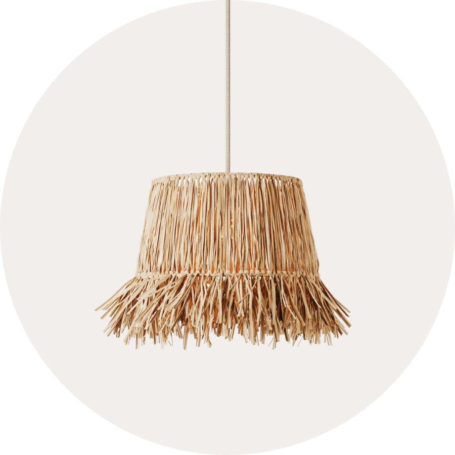 Lampenschirme aus Rafia