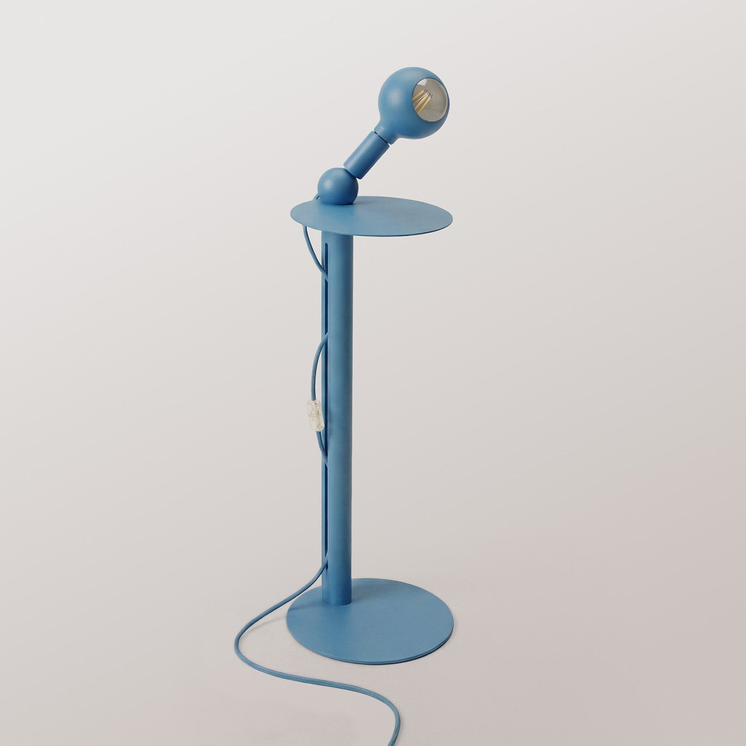 Rocco - Lampada da terra con spina UK e lampadina Camo - Blu