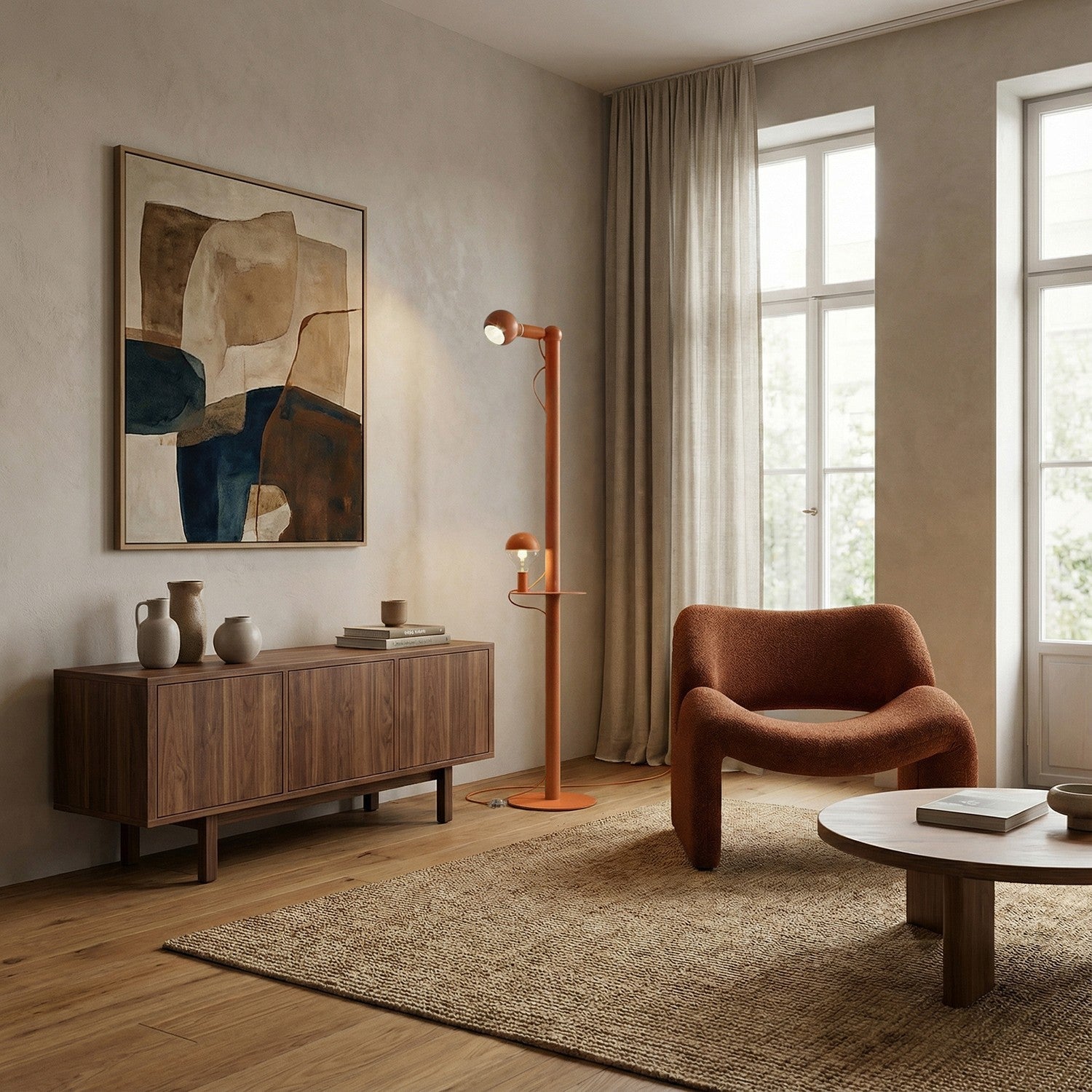 Rocco XXL - Lampada da terra con lampadina Maria e Camo - Arancio