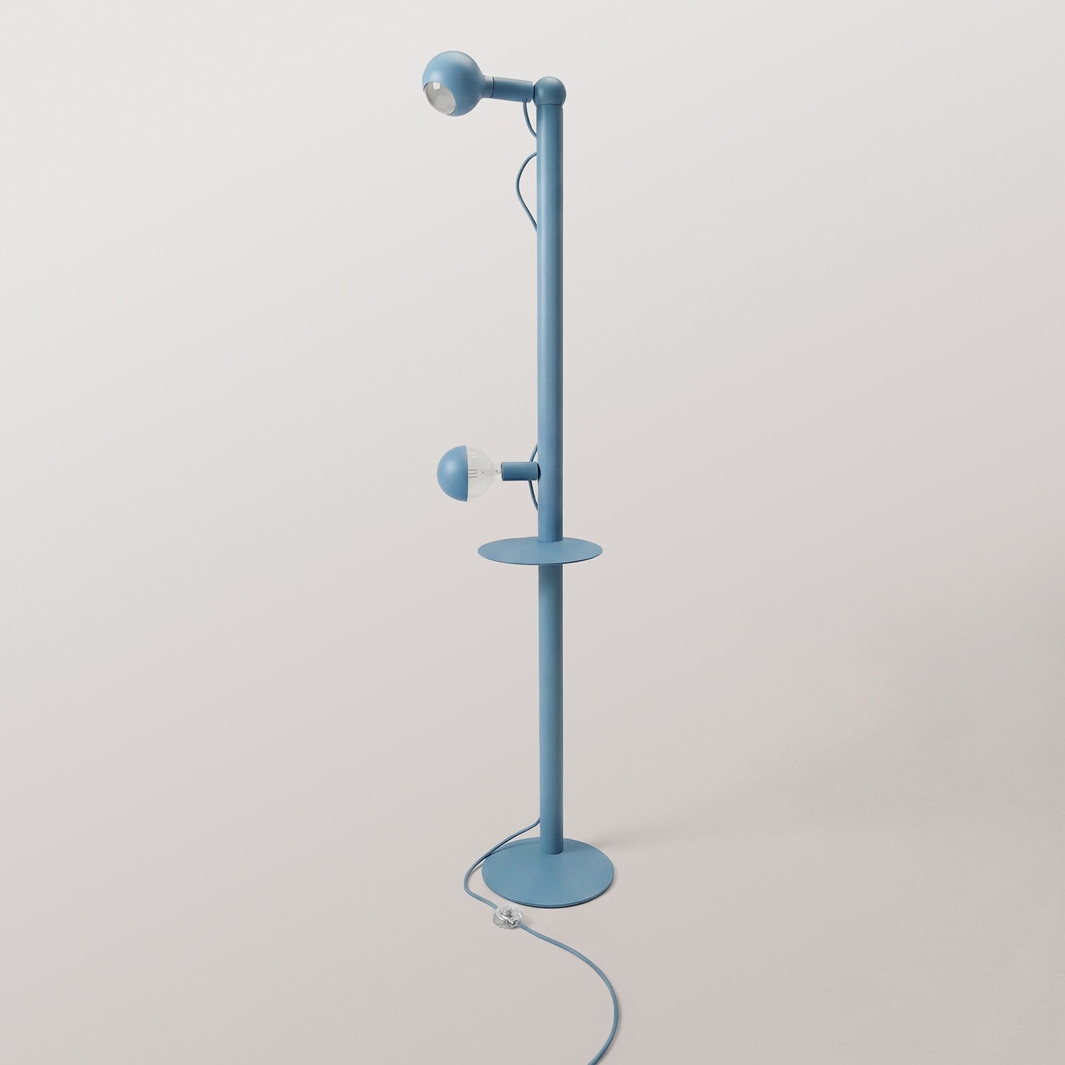 Rocco XXL - Lampada da terra con spina UK e lampadina Maria e Camo - Blu