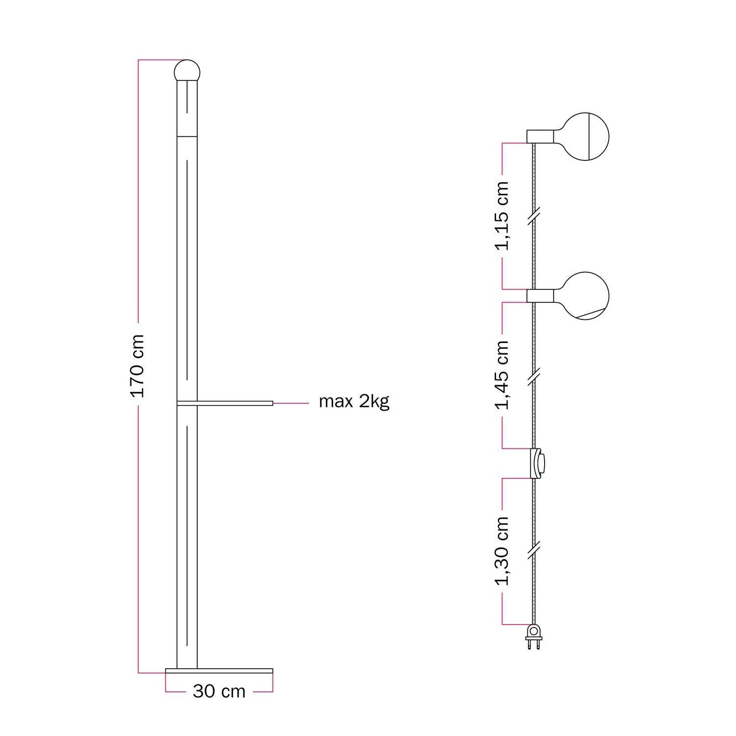 Rocco XXL - Lampada da terra multicolor con lampadina Maria e Camo - Creative Cables