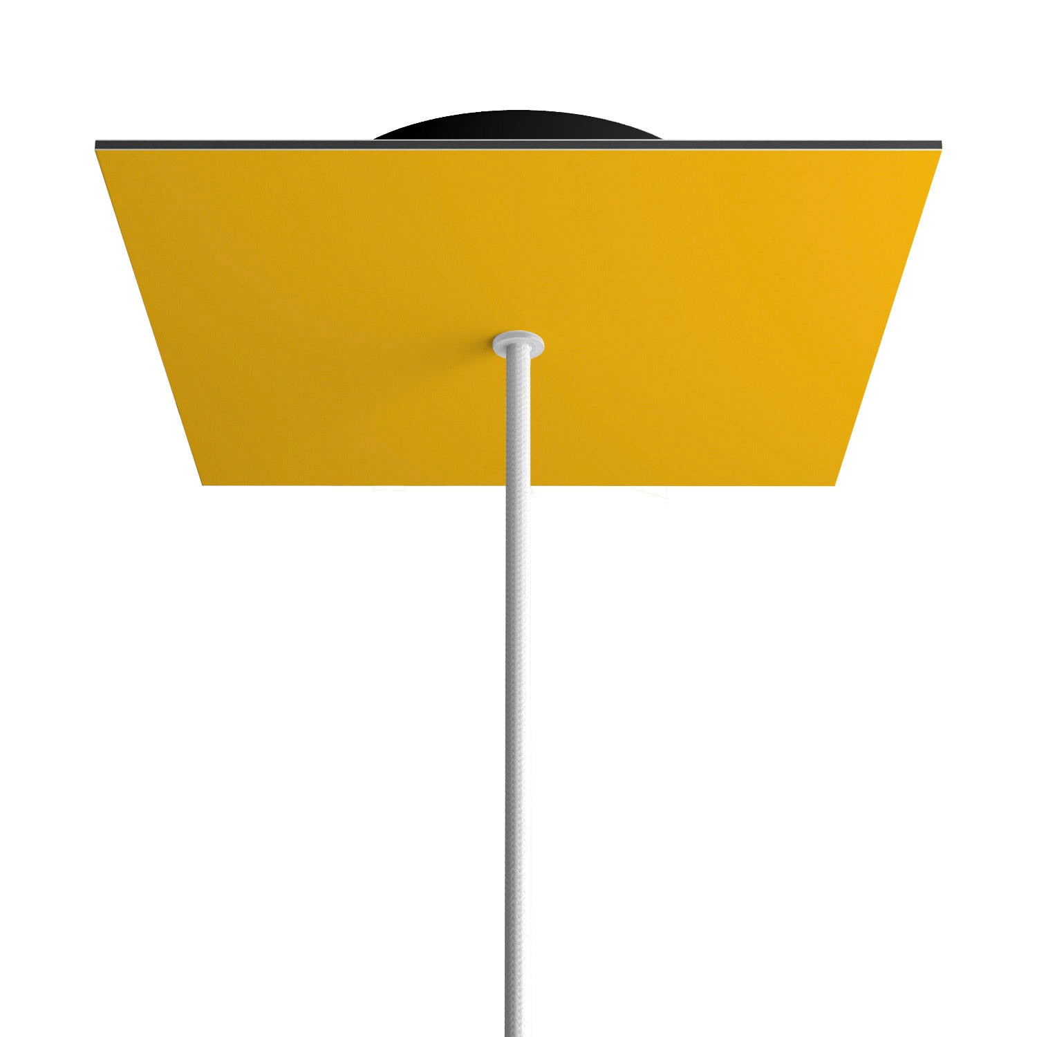 Rosone Rose-One quadrato, 200 mm con 1 foro e 4 fori laterali - Mostarda Nero