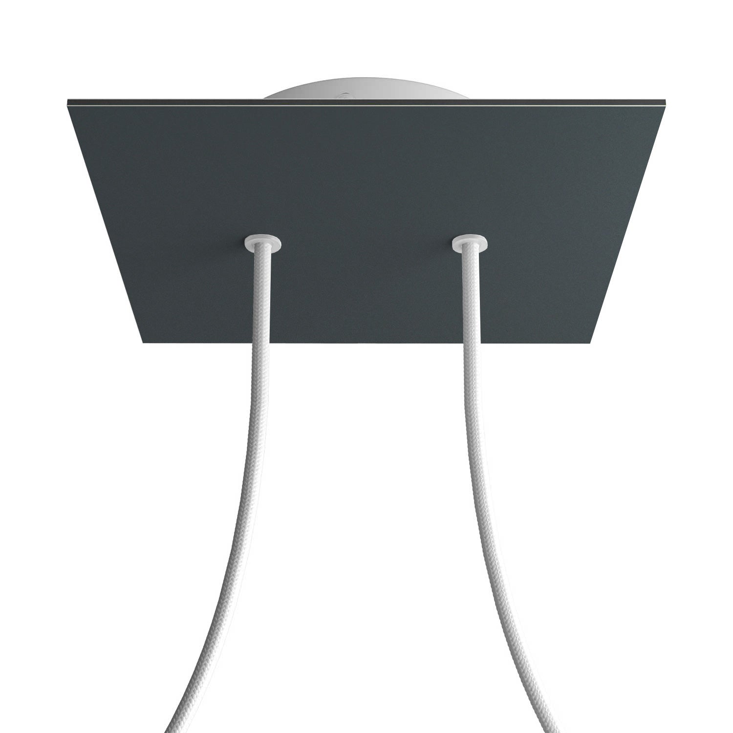 Rosone Rose - One quadrato, 200 mm con 2 fori e 4 fori laterali - Antracite - Creative Cables