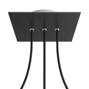 Rosone Rose-One quadrato, 200 mm con 3 fori in linea e 4 fori laterali - Nero opaco Bianco