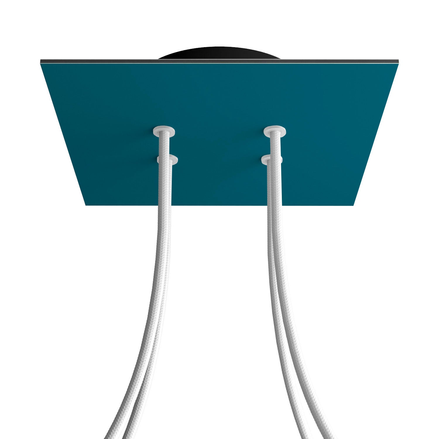 Rosone Rose-One quadrato, 200 mm con 4 fori e 4 fori laterali - Petrolio Nero