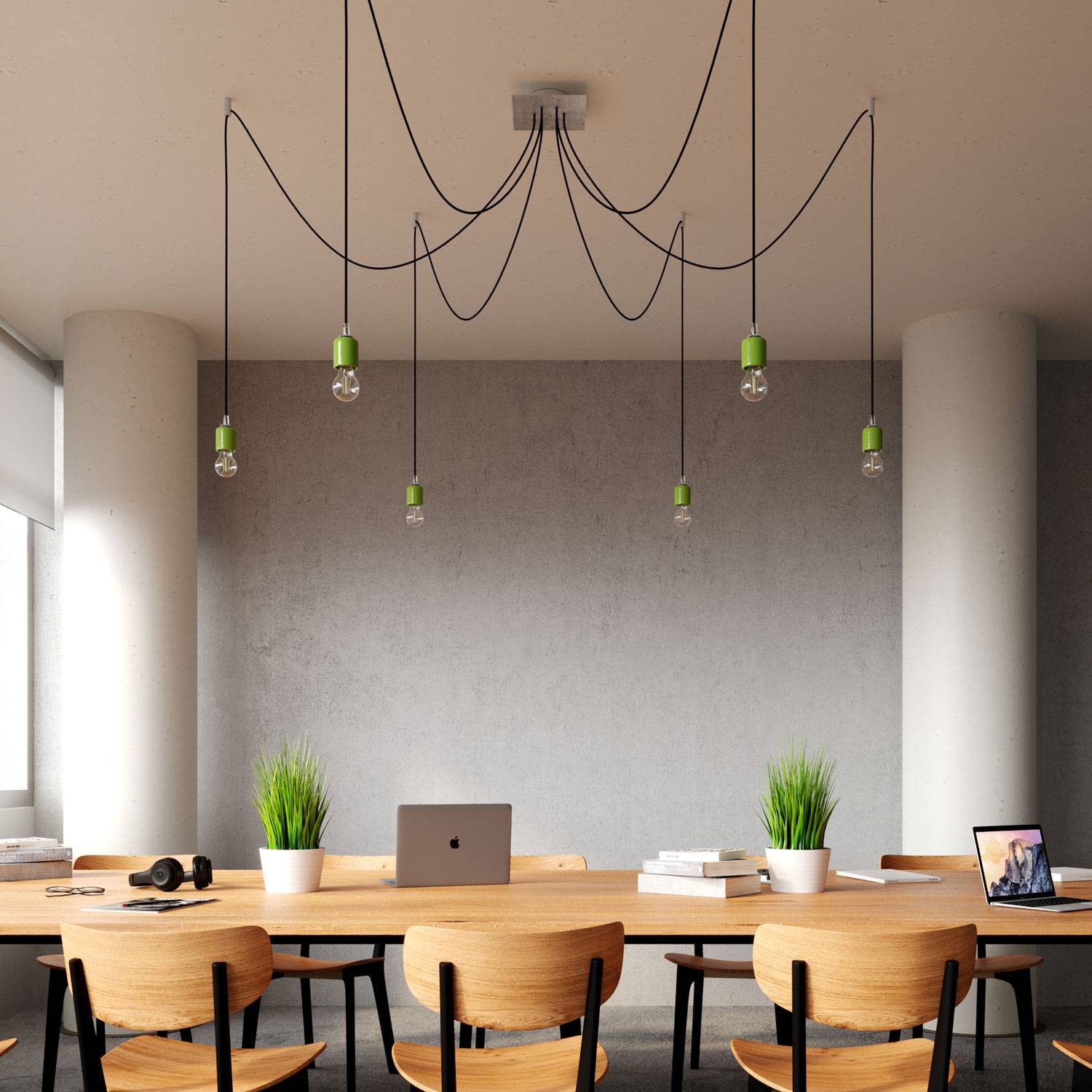 Rosone Rose-One quadrato, 200 mm con 6 fori e 4 fori laterali - Antracite Bianco