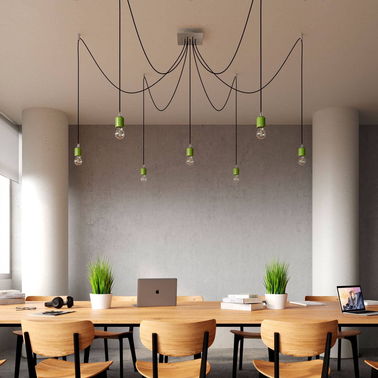 Rosone Rose-One quadrato, 200 mm con 7 fori e 4 fori laterali - Antracite Bianco