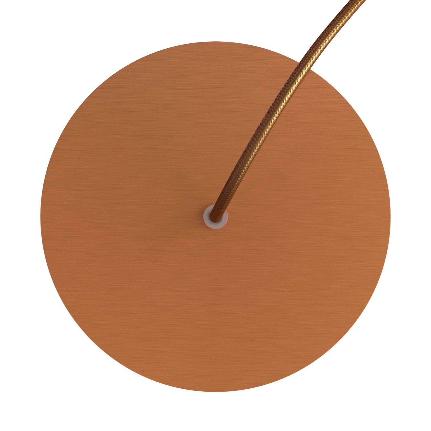 Rosone Rose - One rotondo, diametro 200 mm con 1 foro e 4 fori laterali - Dibond Rame satinato - Creative Cables