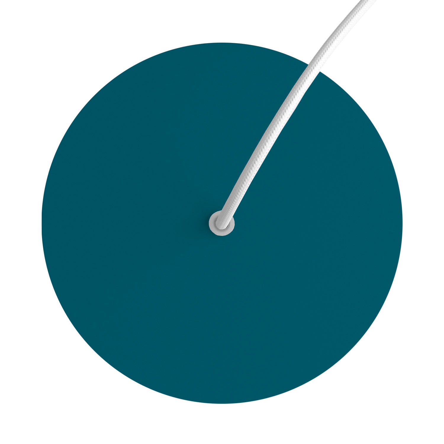 Rosone Rose - One rotondo, diametro 200 mm con 1 foro e 4 fori laterali - Petrolio - Creative Cables