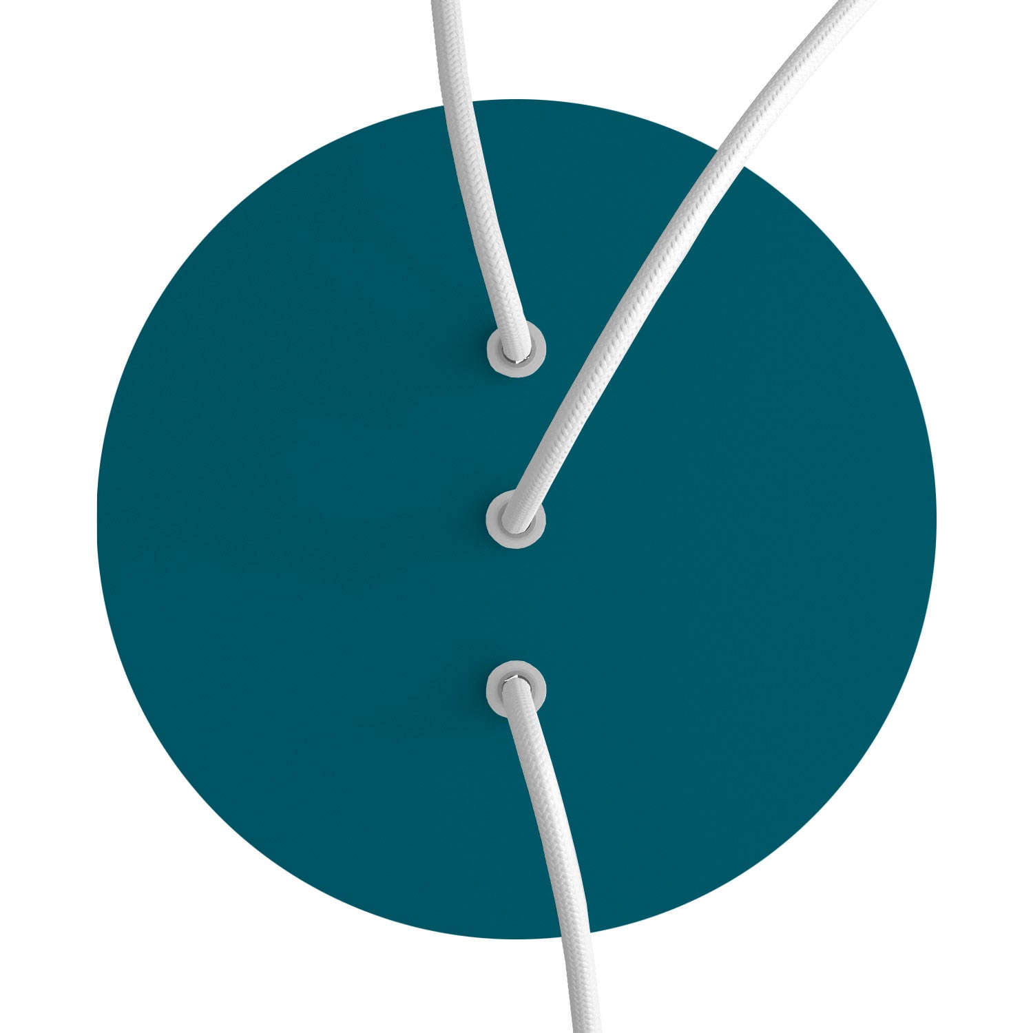 Rosone Rose - One rotondo, diametro 200 mm con 3 fori in linea e 4 fori laterali - Petrolio - Creative Cables