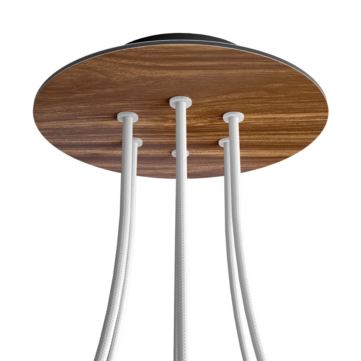 Rosone Rose-One rotondo, diametro 200 mm con 6 fori e 4 fori laterali - Legno Nero