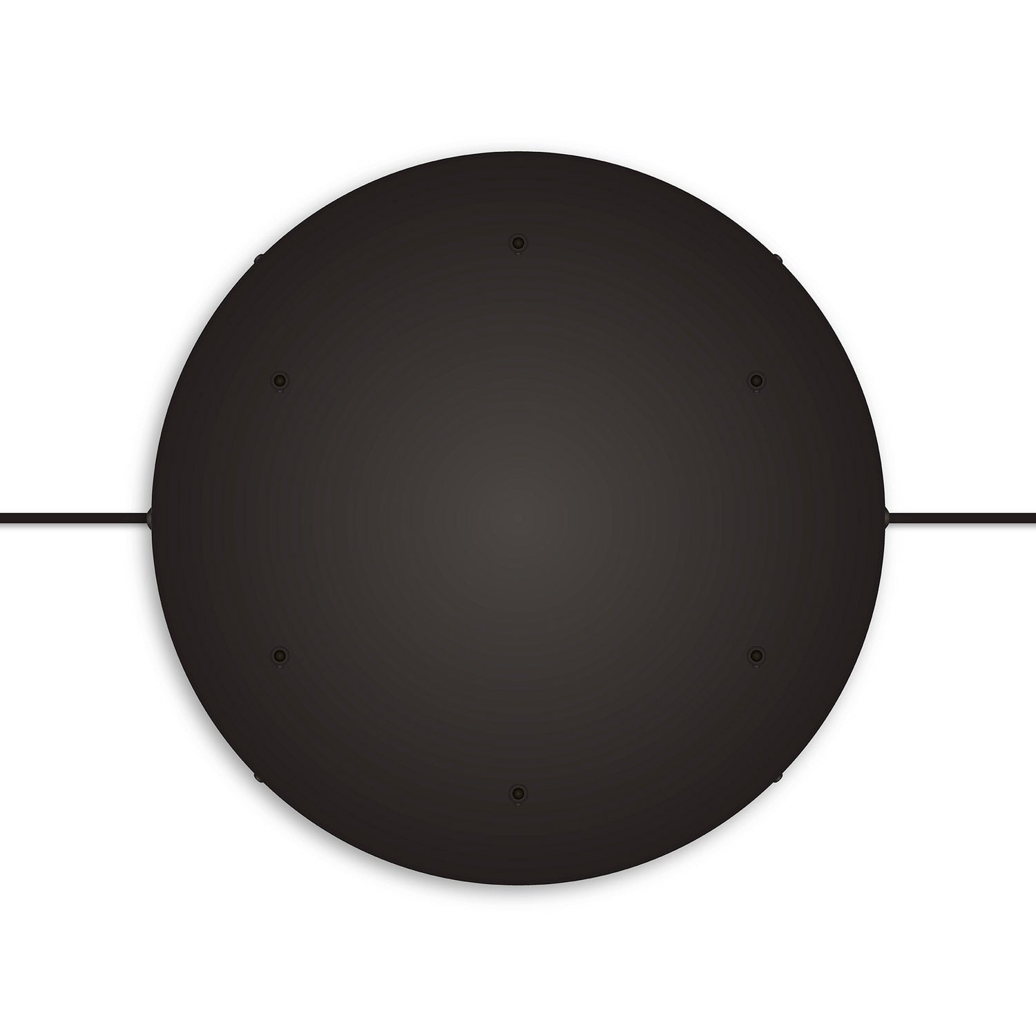 Rosone rotondo in alluminio Ø 50 cm con staffa e cavo di messa a terra, con 6 fori frontali - Nero 2