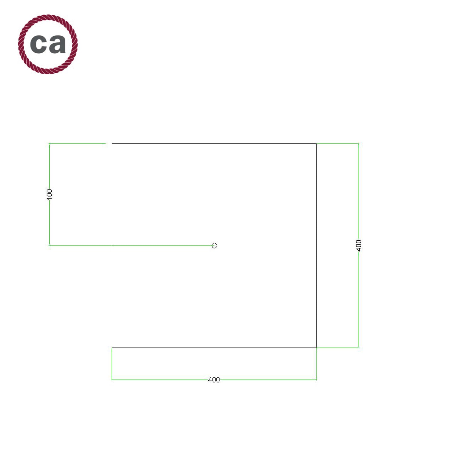 Rosone XXL Rose-One quadrato, 400 mm con 1 foro e 4 fori laterali - Bianco opaco Bianco