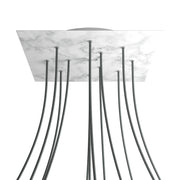 Rosone XXL Rose-One quadrato, 400 mm con 12 fori e 4 fori laterali - Marmo Carrara Bianco