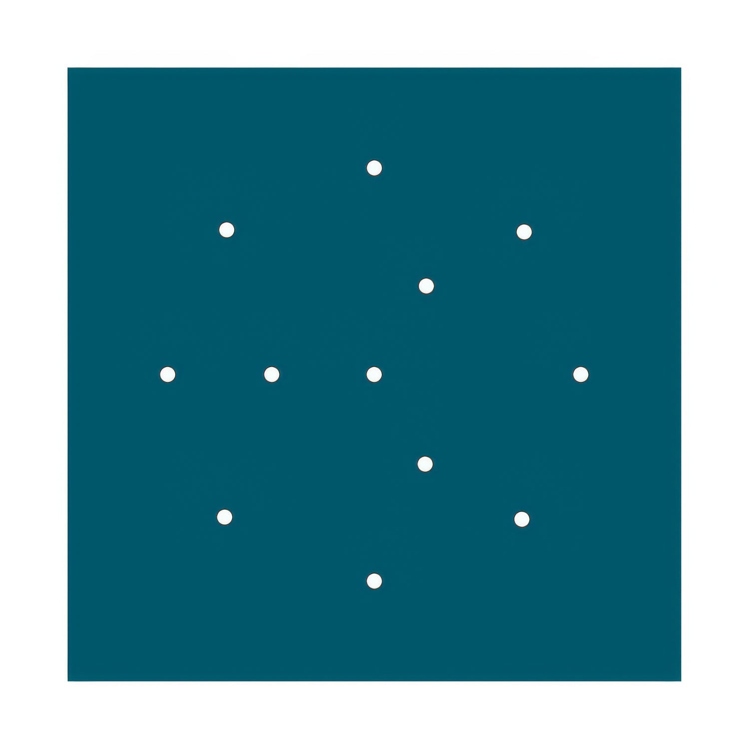 Rosone XXL Rose-One quadrato, 400 mm con 12 fori e 4 fori laterali - Petrolio Bianco