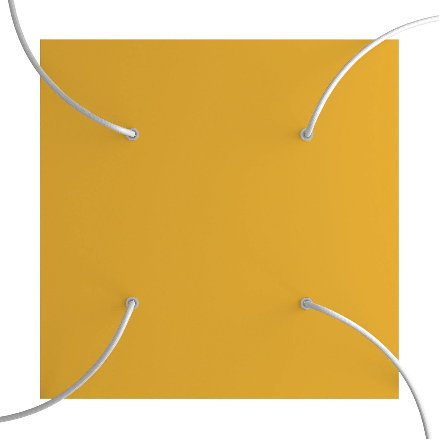 Rosone XXL Rose - One quadrato, 400 mm con 4 fori e 4 fori laterali - Mostarda - Creative Cables