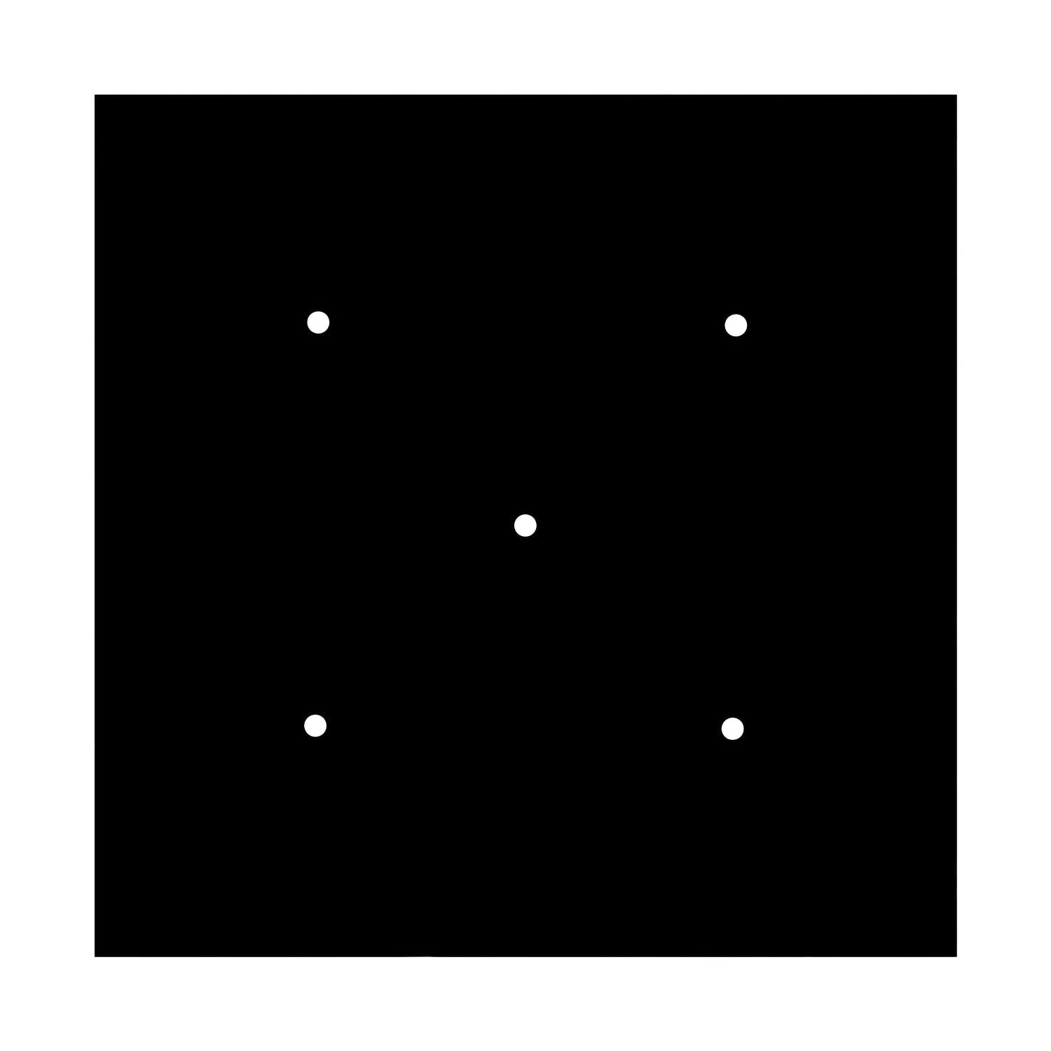 Rosone XXL Rose-One quadrato, 400 mm con 5 fori e 4 fori laterali - Nero opaco Bianco