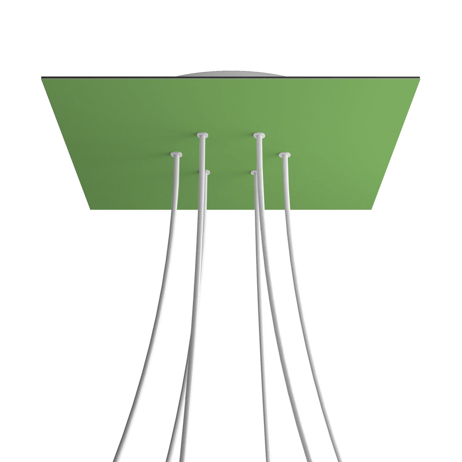 Rosone XXL Rose-One quadrato, 400 mm con 6 fori e 4 fori laterali - Verde prato Bianco