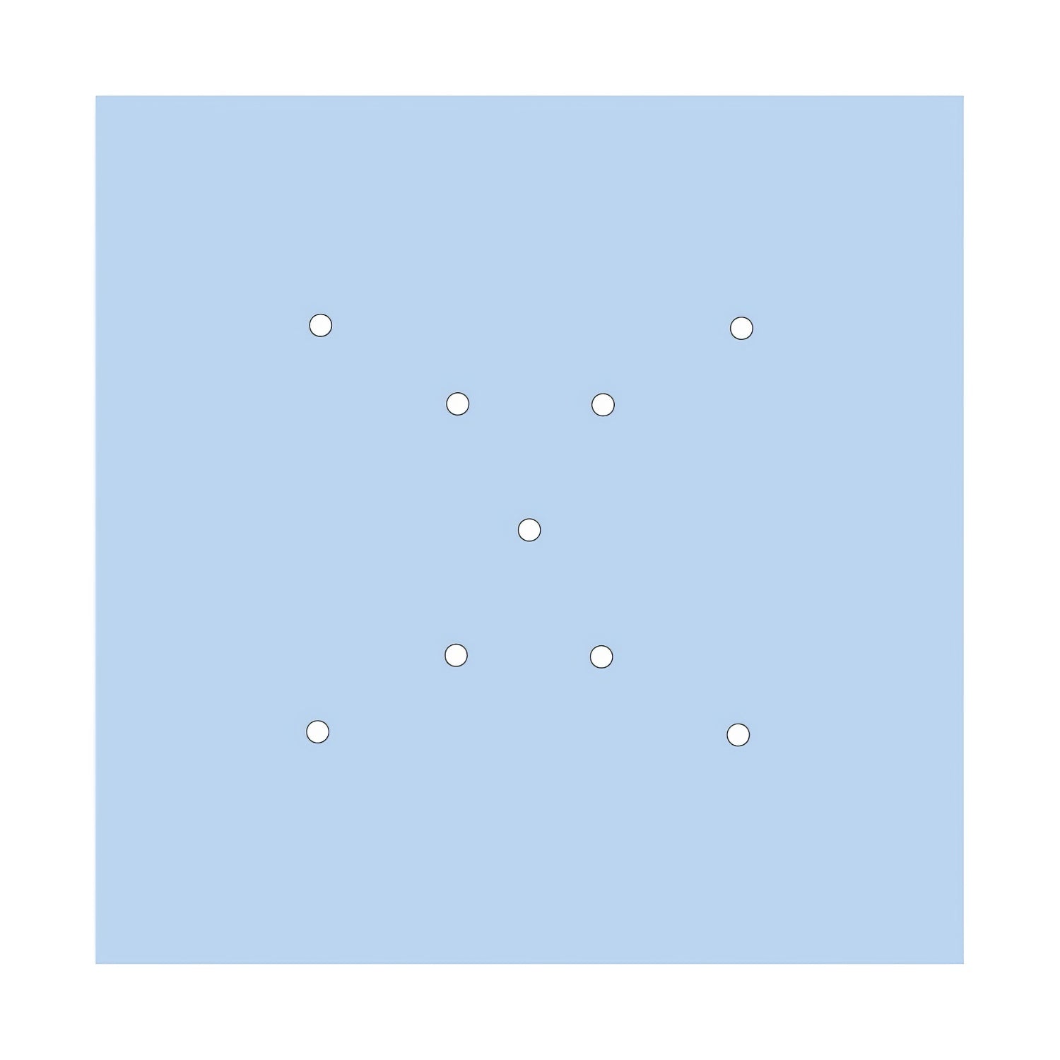 Rosone XXL Rose-One quadrato, 400 mm con 9 fori a X e 4 fori laterali - Blu carta da zucchero Bianco