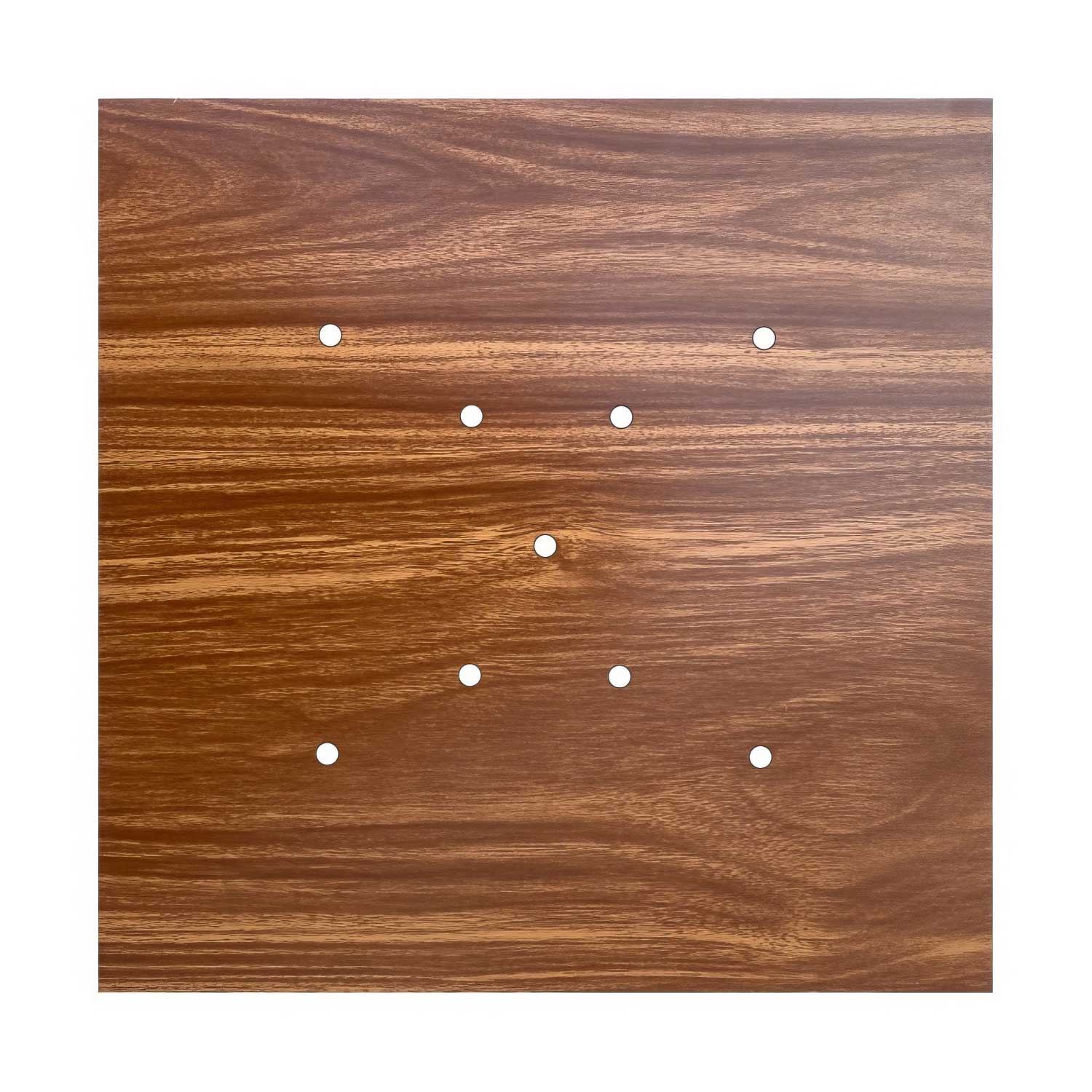 Rosone XXL Rose-One quadrato, 400 mm con 9 fori a X e 4 fori laterali - Legno Bianco