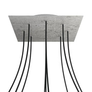 Rosone XXL Rose-One quadrato, 400 mm con 9 fori e 4 fori laterali - Cemento Bianco