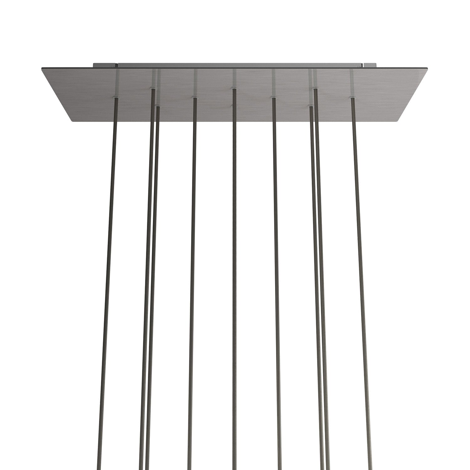 Rosone XXL Rose-One rettangolare a 10 fori e 6 fori laterali, dimensioni 675 x 225 mm - Dibond Acciaio satinato Bianco