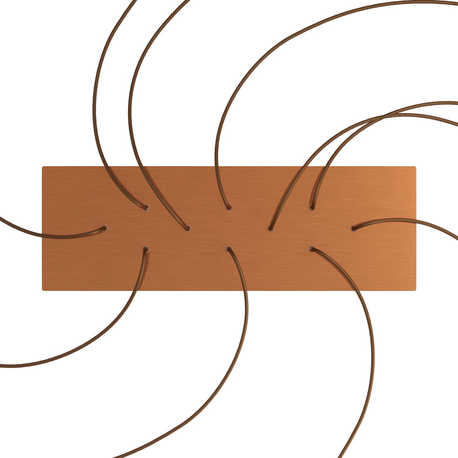 Rosone XXL Rose-One rettangolare a 10 fori e 6 fori laterali, dimensioni 675 x 225 mm - Dibond Rame satinato Bianco