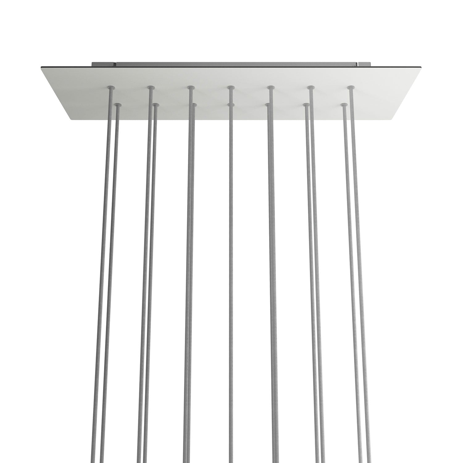 Rosone XXL Rose-One rettangolare a 14 fori e 6 fori laterali, dimensioni 675 x 225 mm - Dibond Bianco opaco Bianco