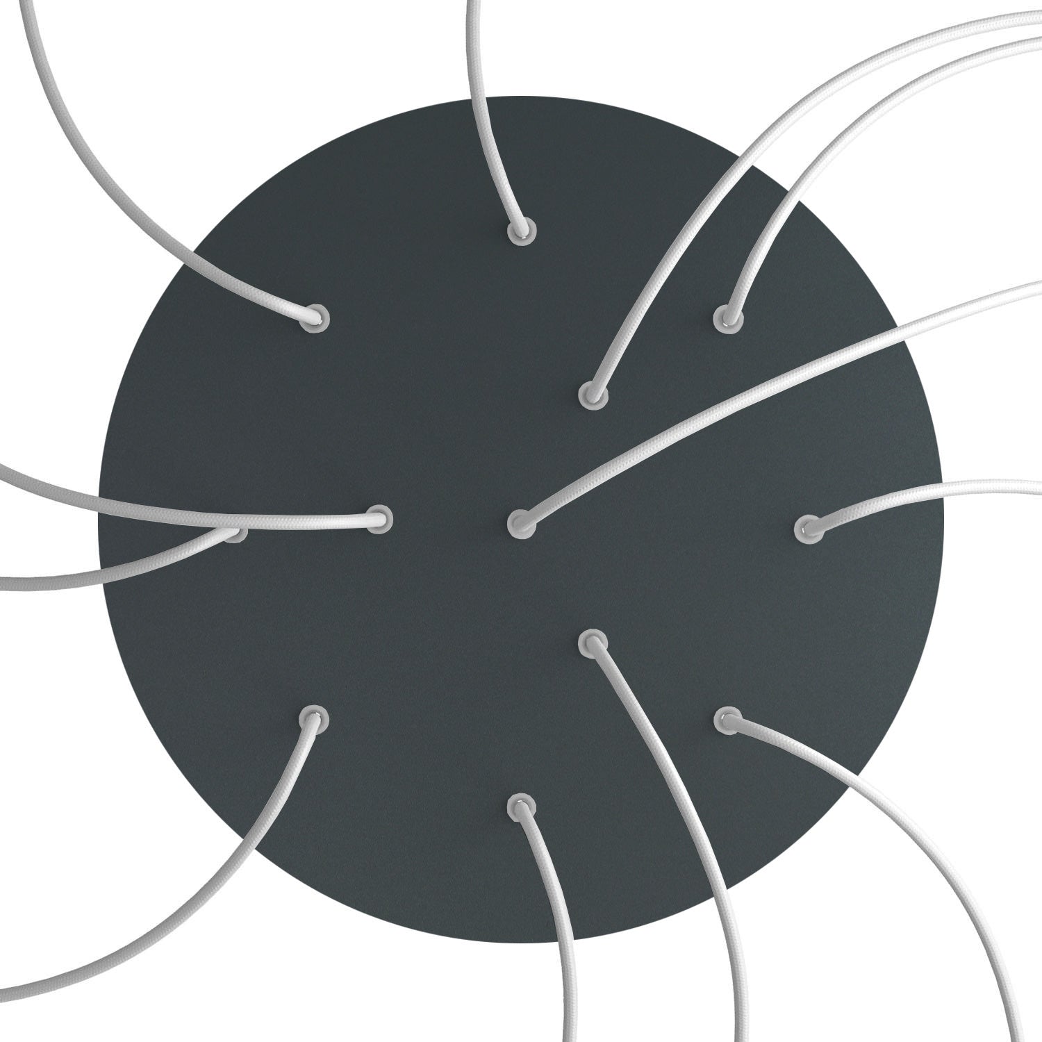 Rosone XXL Rose - One rotondo, diametro 400 mm con 12 fori e 4 fori laterali - Antracite - Creative Cables