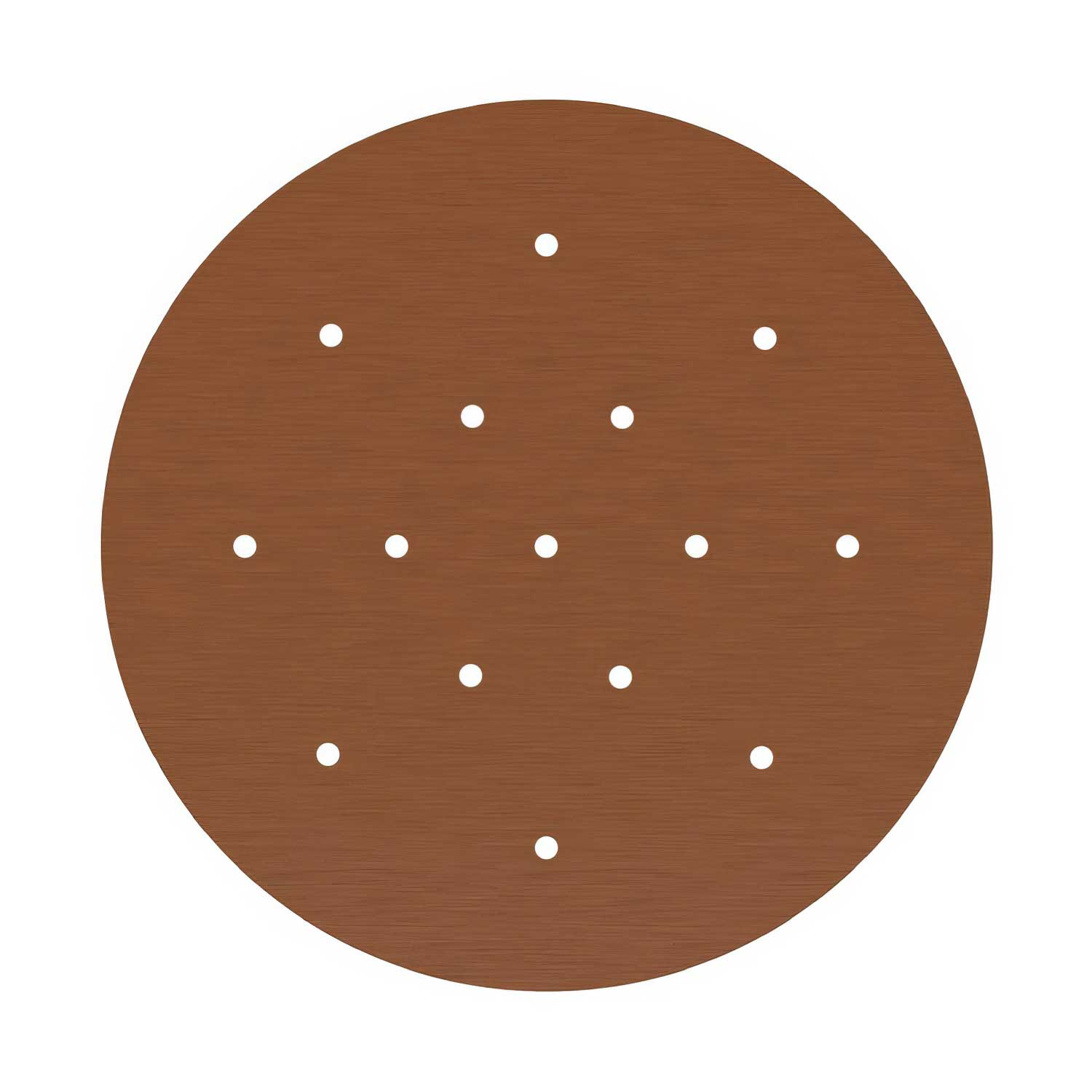 Rosone XXL Rose-One rotondo, diametro 400 mm con 15 fori e 4 fori laterali - Dibond Rame satinato Bianco