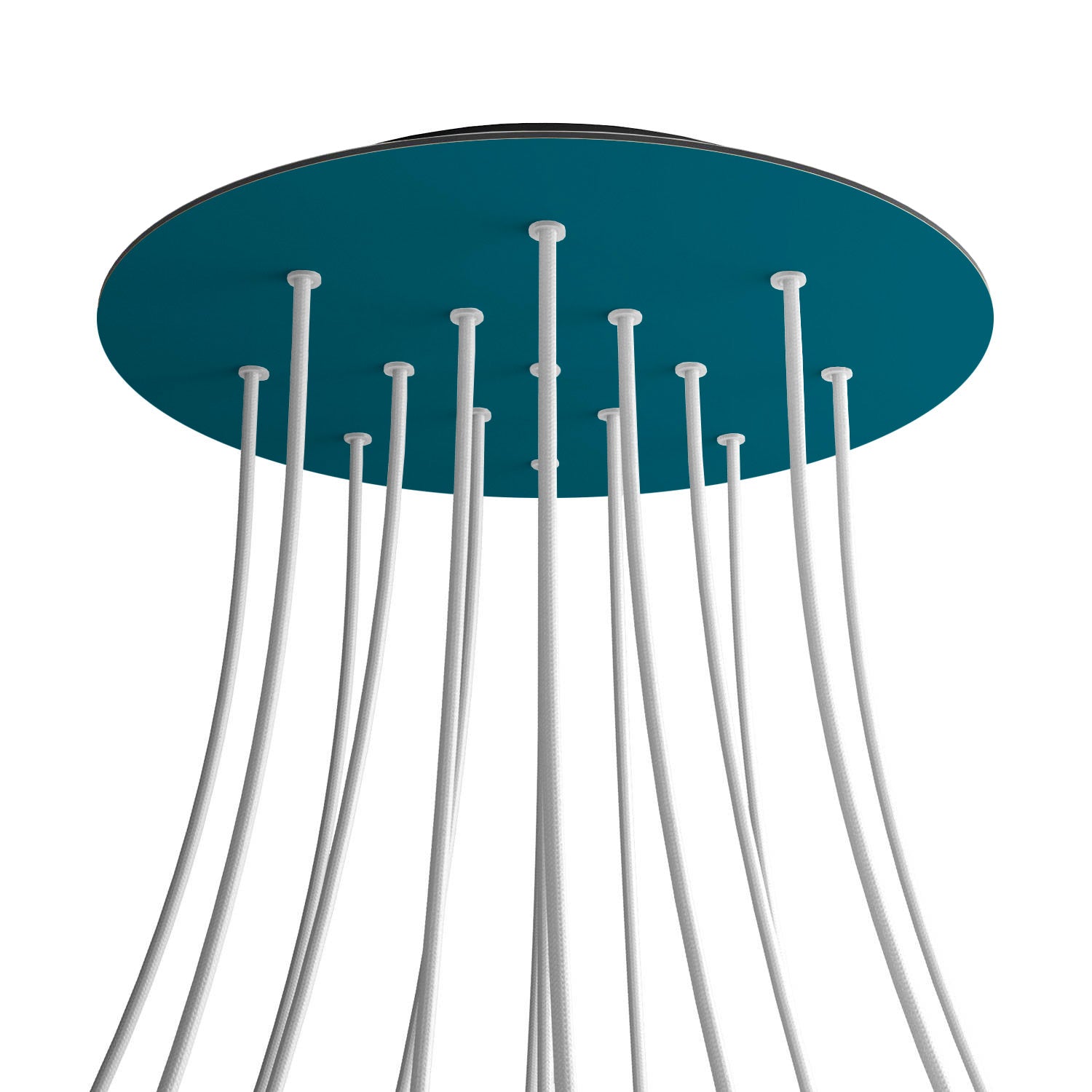 Rosone XXL Rose-One rotondo, diametro 400 mm con 15 fori e 4 fori laterali - Petrolio Nero