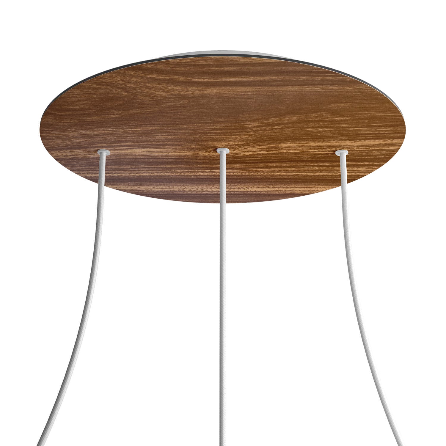 Rosone XXL Rose - One rotondo, diametro 400 mm con 3 fori in linea e 4 fori laterali - Legno - Creative Cables