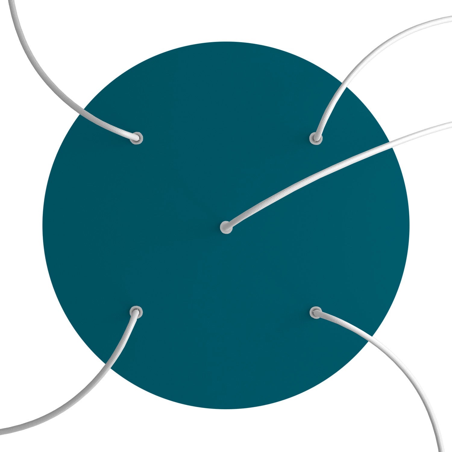 Rosone XXL Rose - One rotondo, diametro 400 mm con 5 fori e 4 fori laterali - Petrolio - Creative Cables