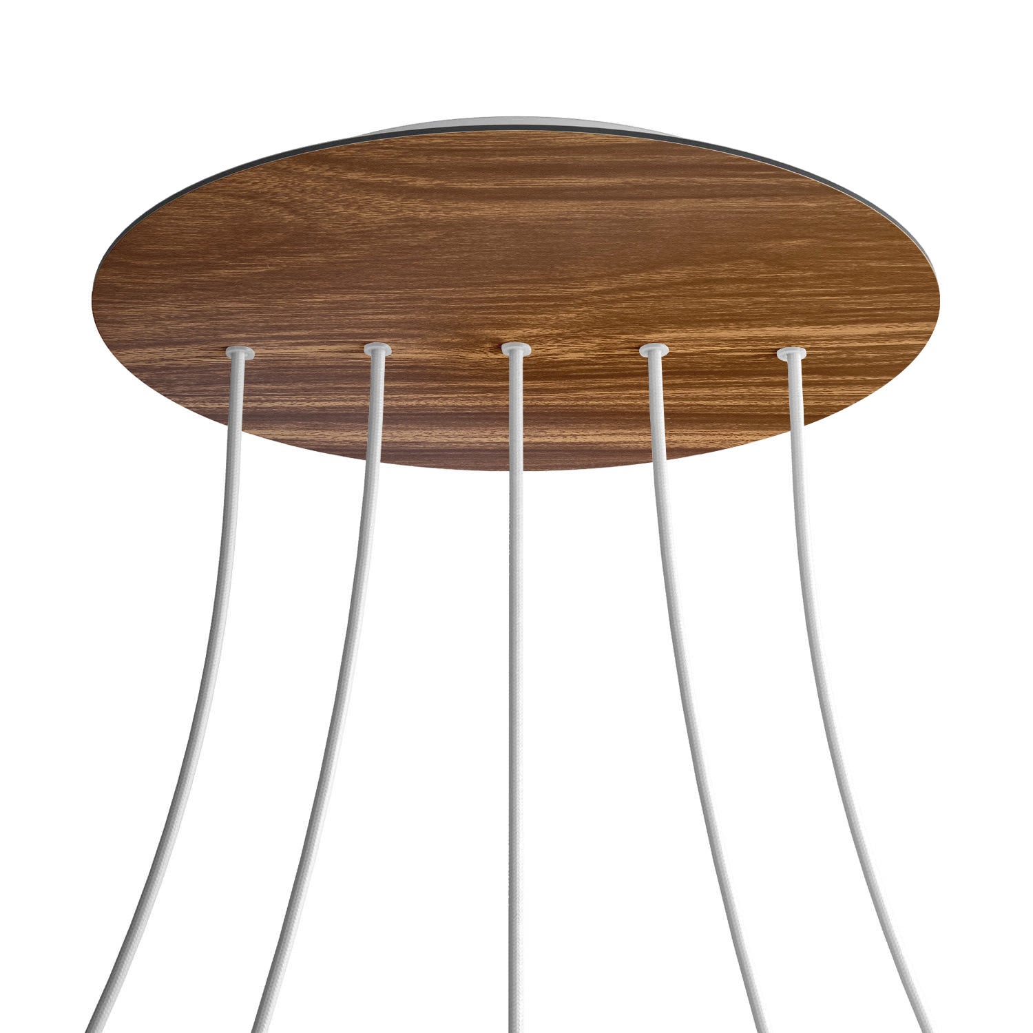 Rosone XXL Rose - One rotondo, diametro 400 mm con 5 fori in linea e 4 fori laterali - Legno - Creative Cables