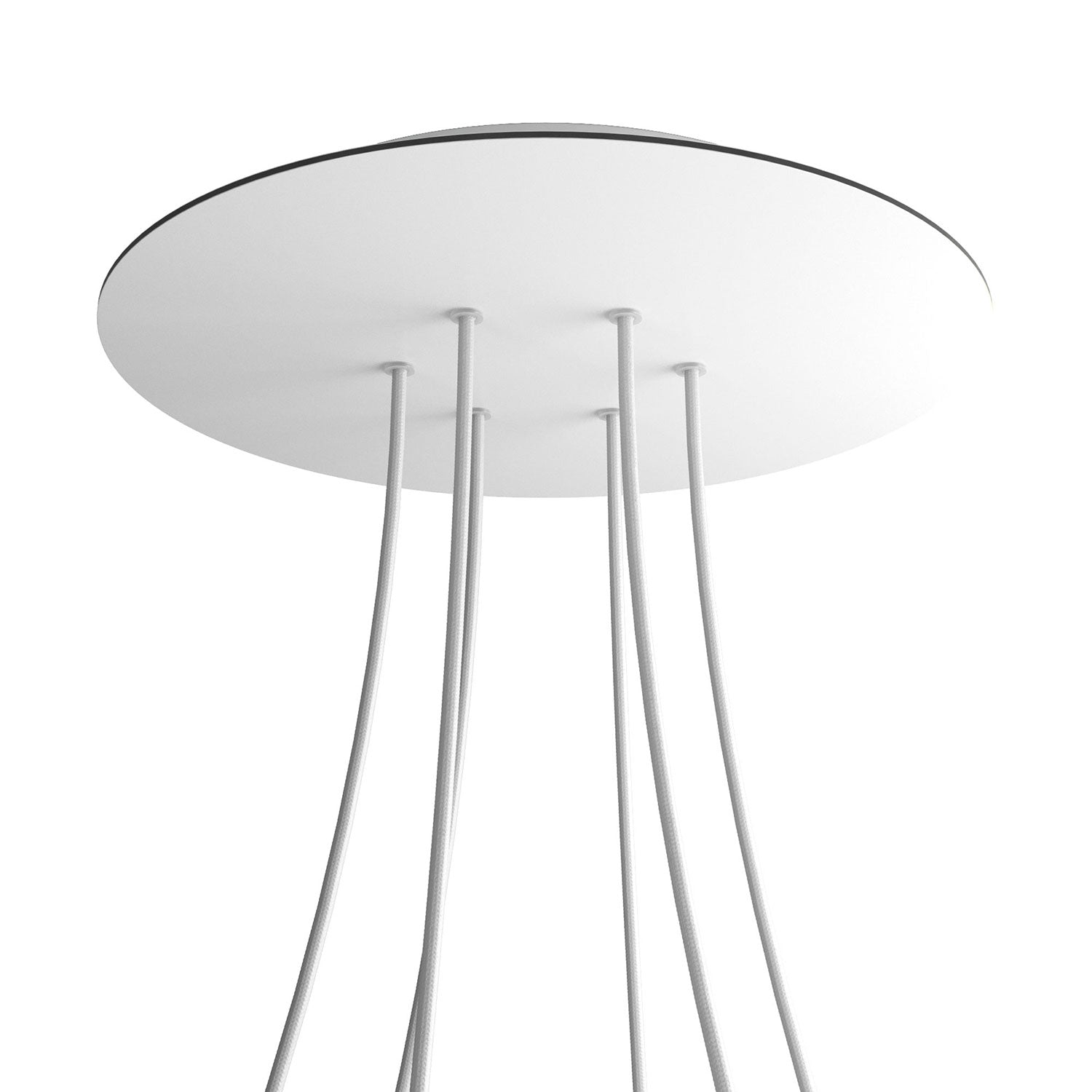 Rosone XXL Rose - One rotondo, diametro 400 mm con 6 fori e 4 fori laterali - Bianco opaco - Creative Cables