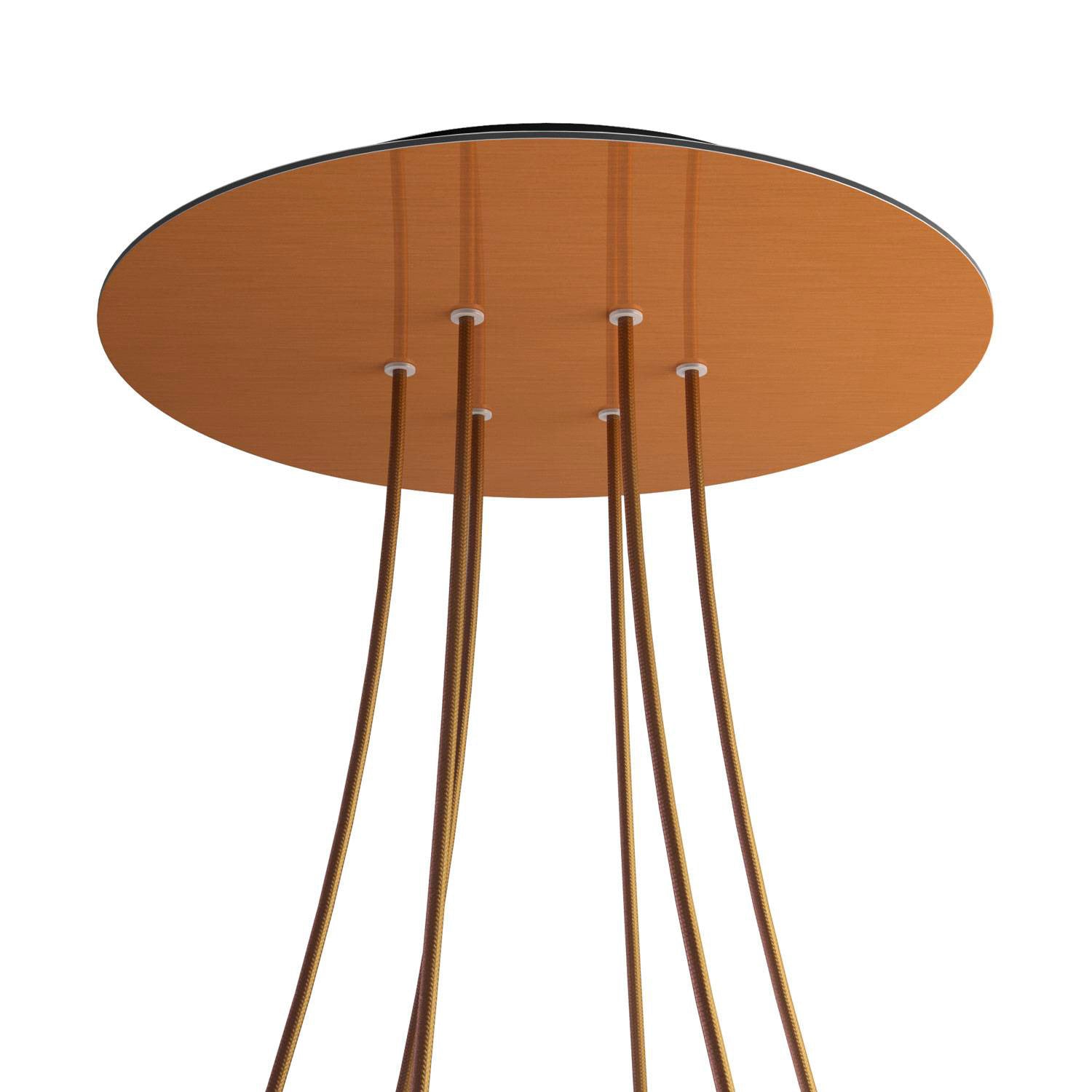 Rosone XXL Rose-One rotondo, diametro 400 mm con 6 fori e 4 fori laterali - Dibond Rame satinato Nero