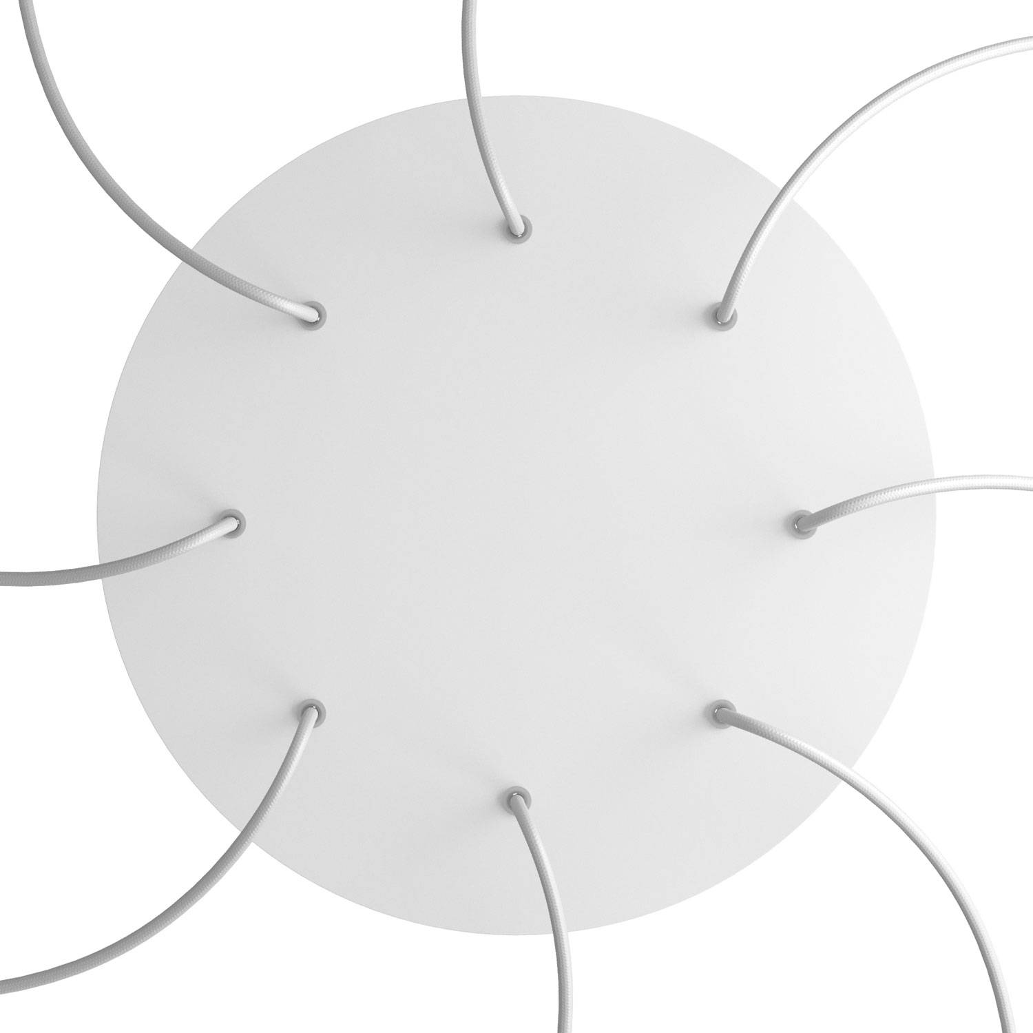 Rosone XXL Rose-One rotondo, diametro 400 mm con 8 fori e 4 fori laterali - Bianco opaco Bianco