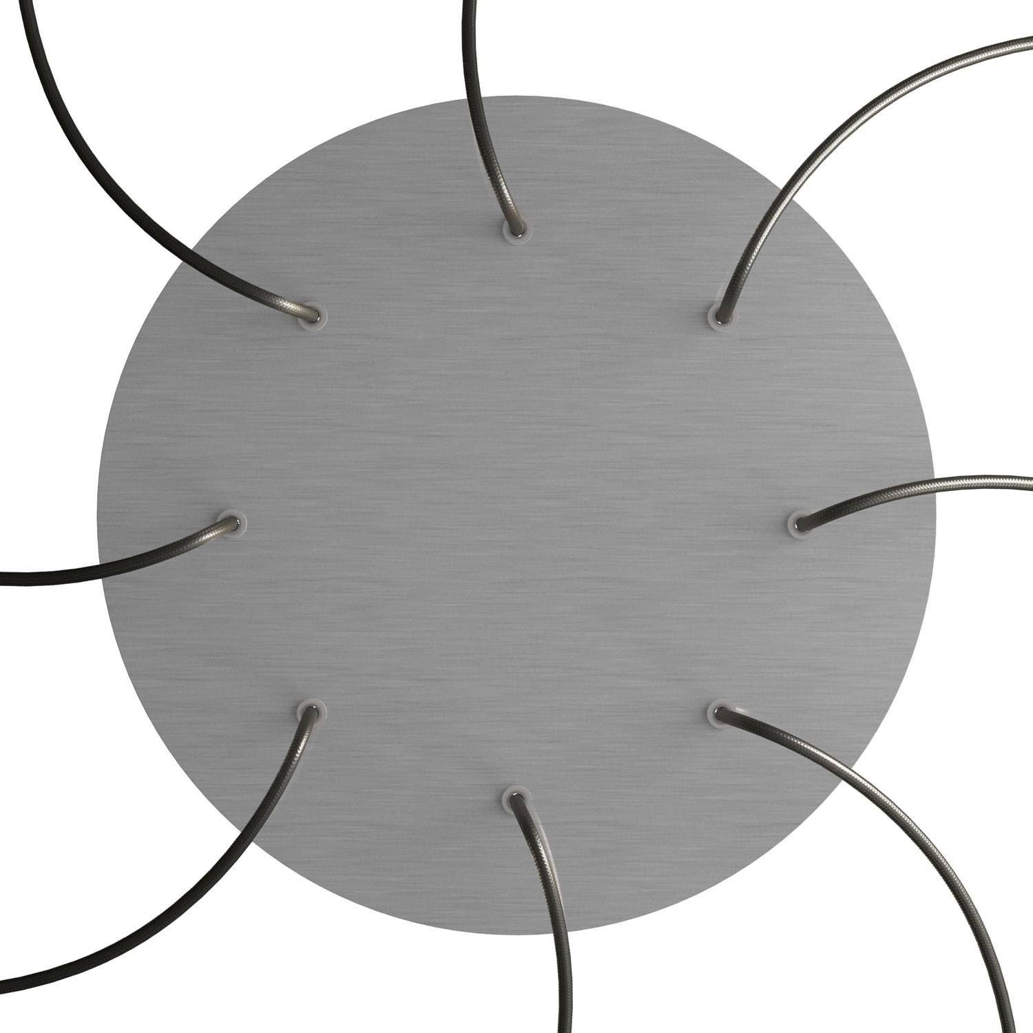 Rosone XXL Rose - One rotondo, diametro 400 mm con 8 fori e 4 fori laterali - Dibond Acciaio satinato - Creative Cables