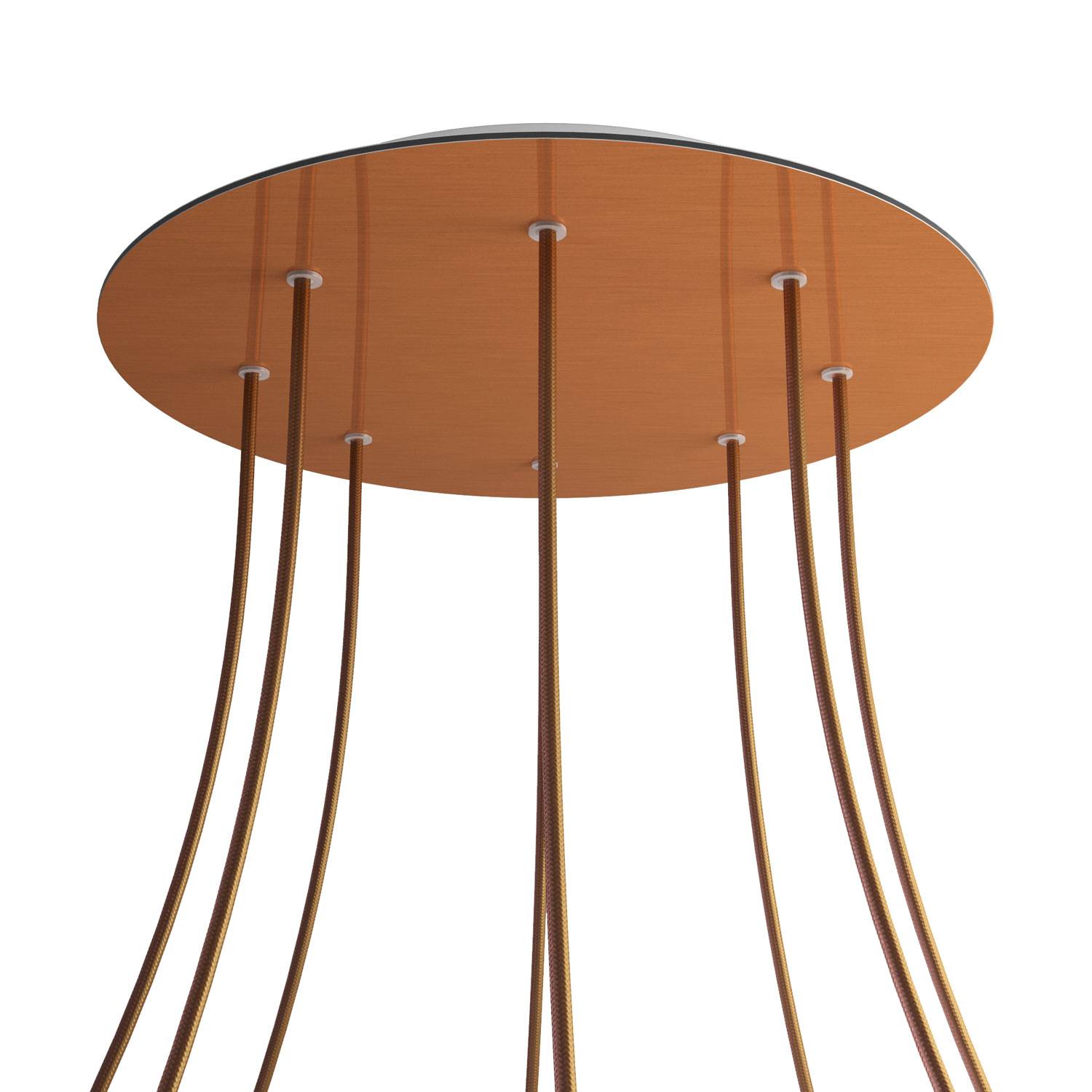 Rosone XXL Rose - One rotondo, diametro 400 mm con 8 fori e 4 fori laterali - Dibond Rame satinato - Creative Cables